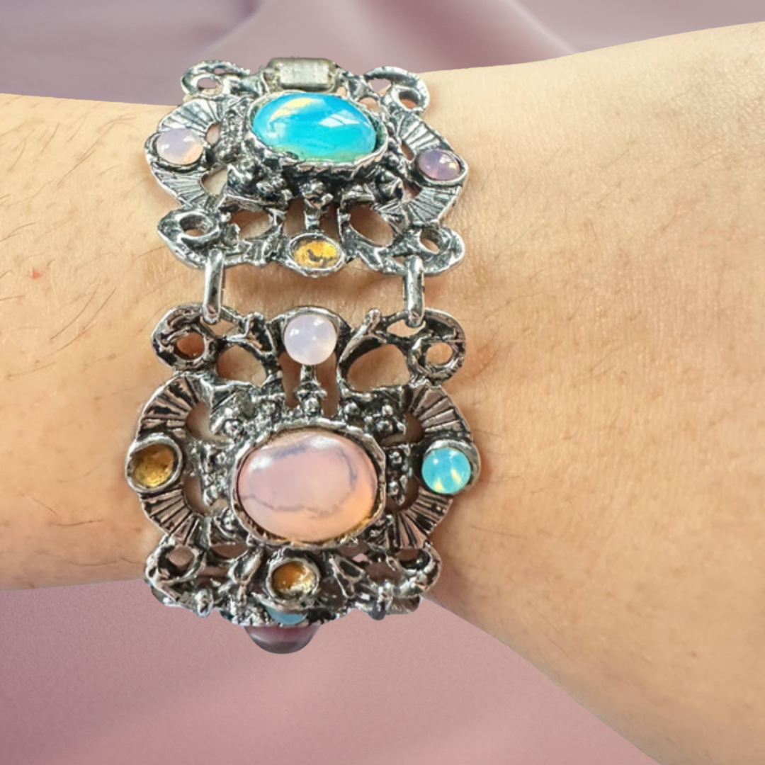 Vintage Multistone Statement Bracelet