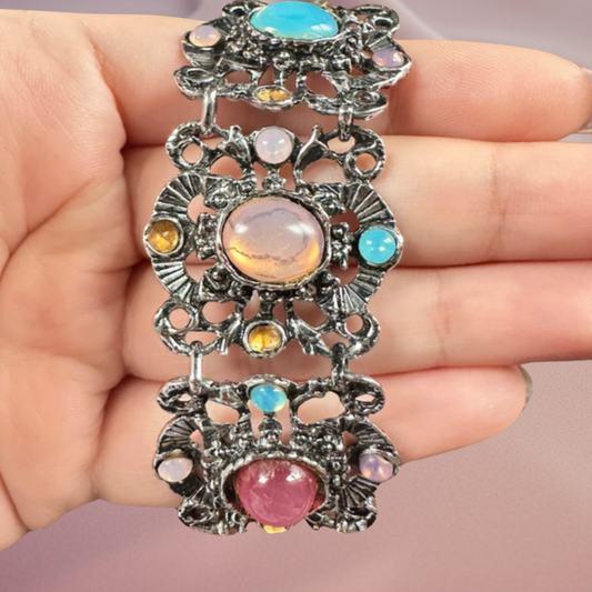 Vintage Multistone Statement Bracelet