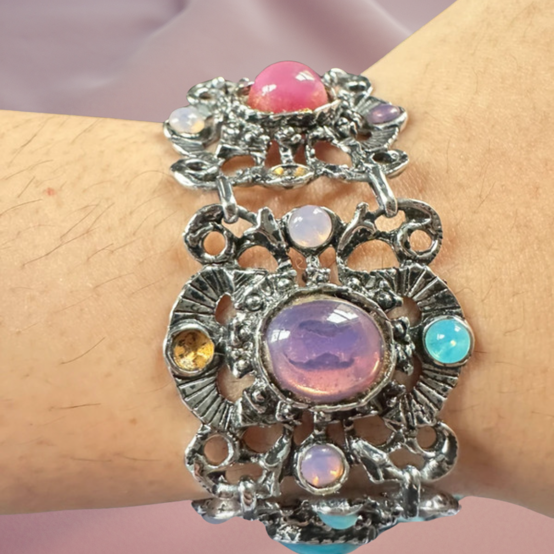 Vintage Multistone Statement Bracelet
