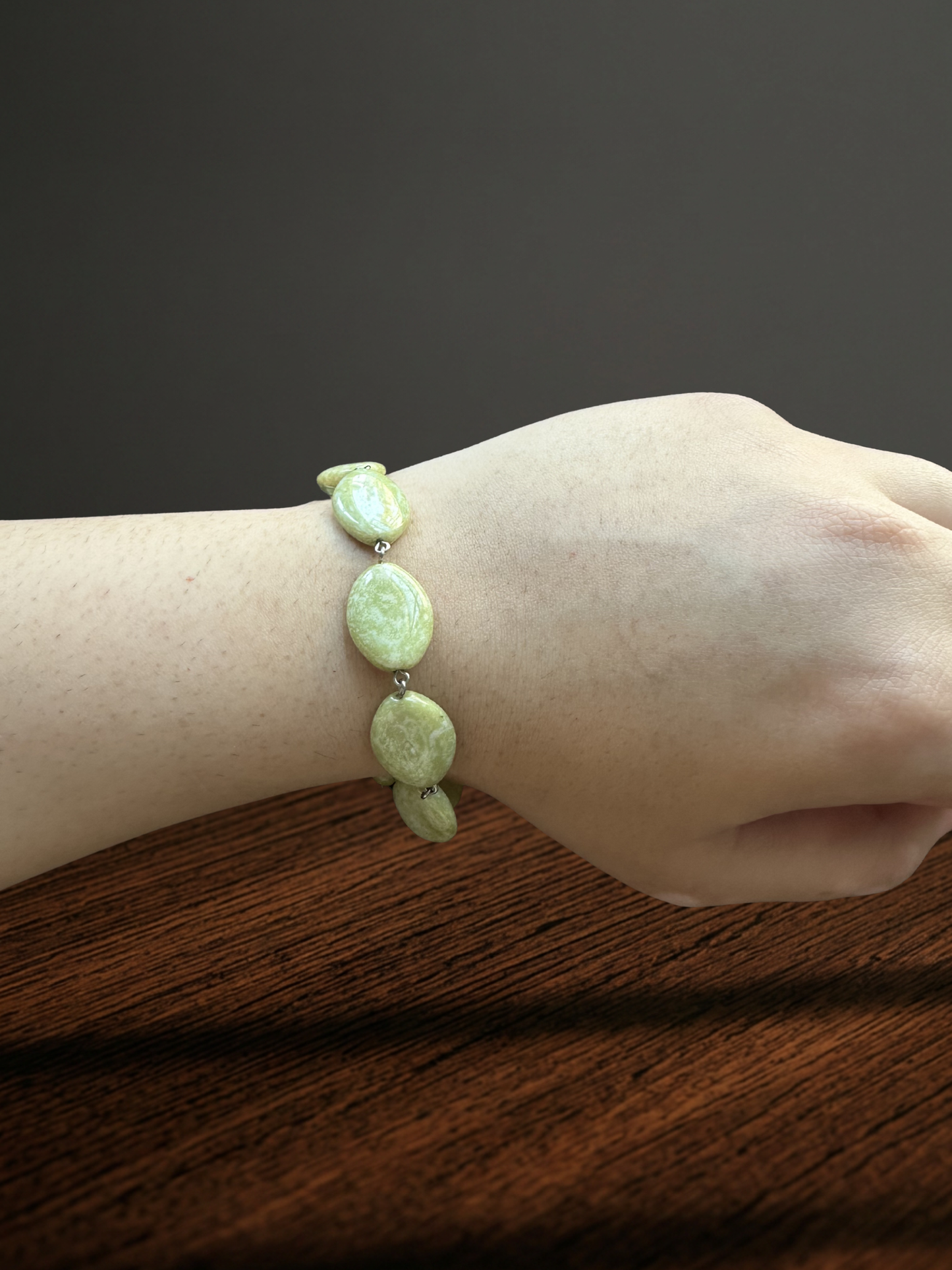 Vintage Green Marble Pebble Bracelet