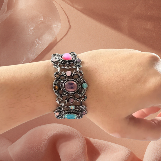 Vintage Multistone Statement Bracelet