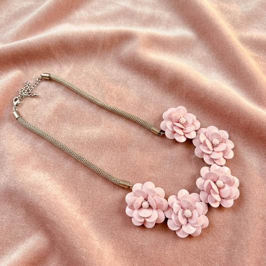 Pink Floral Statement Necklace