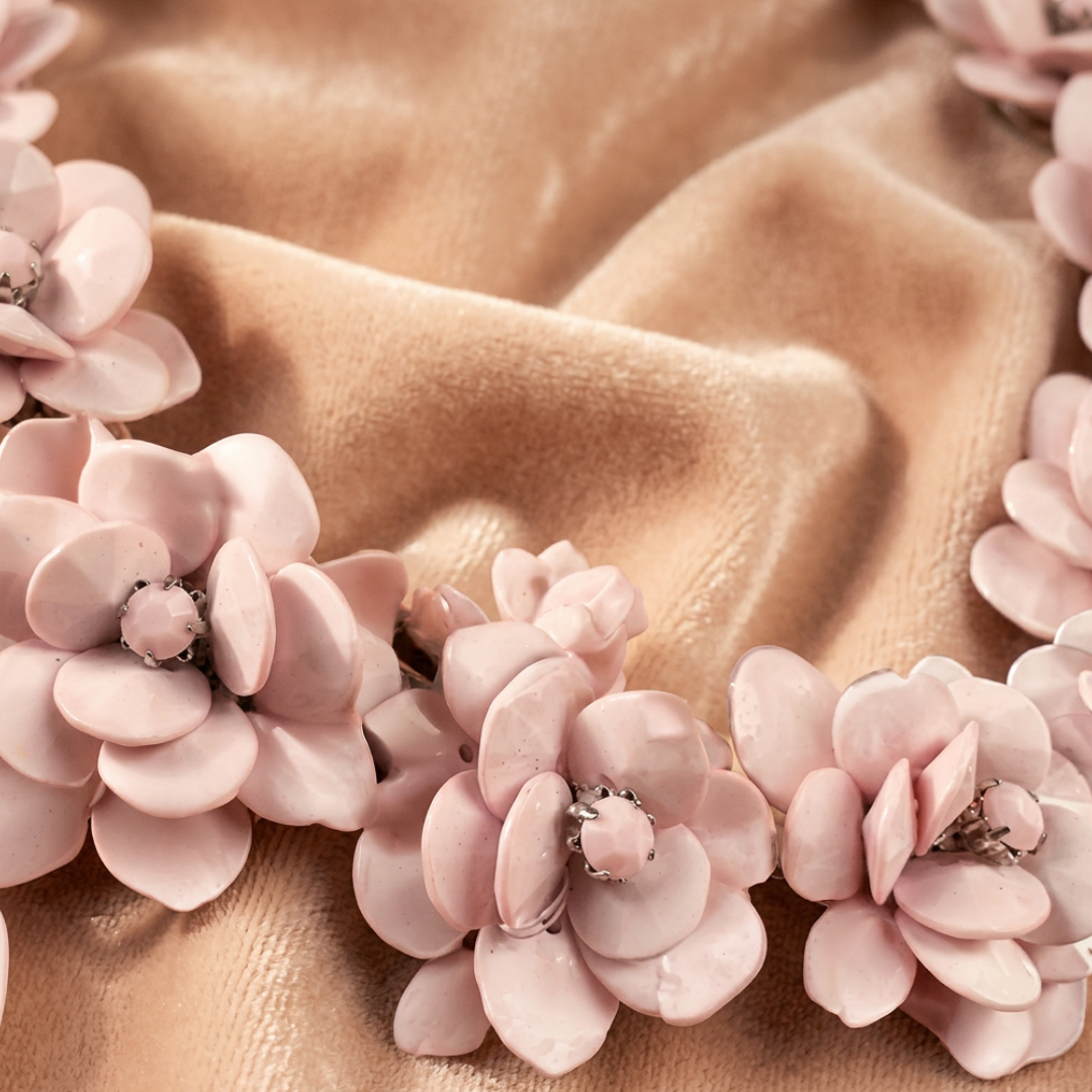 Pink Floral Statement Necklace