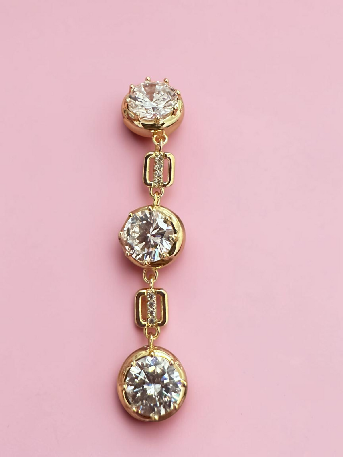 Triple drop moissanite earrings art deco style