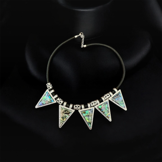 Abalone Triangle Statement Necklace