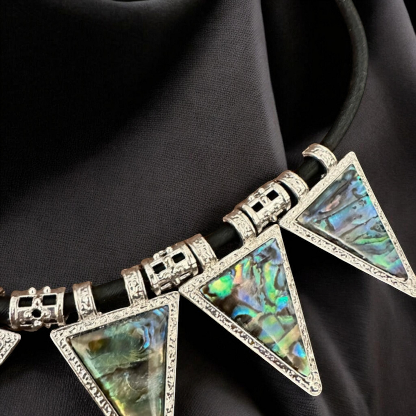 Abalone Triangle Statement Necklace