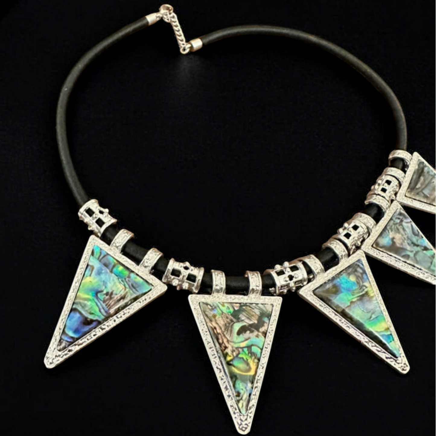 Abalone Triangle Statement Necklace