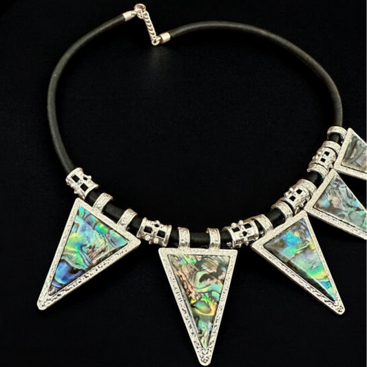 Abalone Triangle Statement Necklace