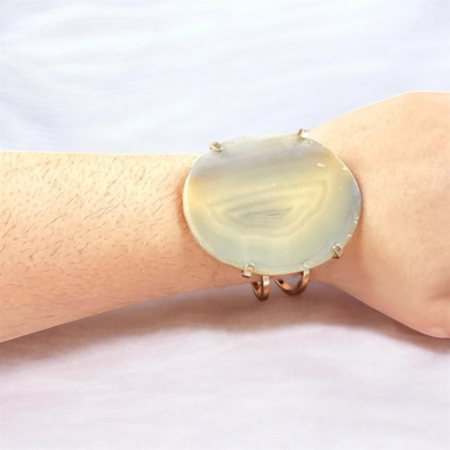 Natural Agate Slice Bangle
