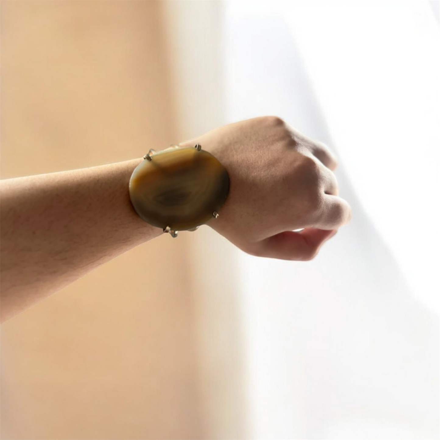Natural Agate Slice Bangle